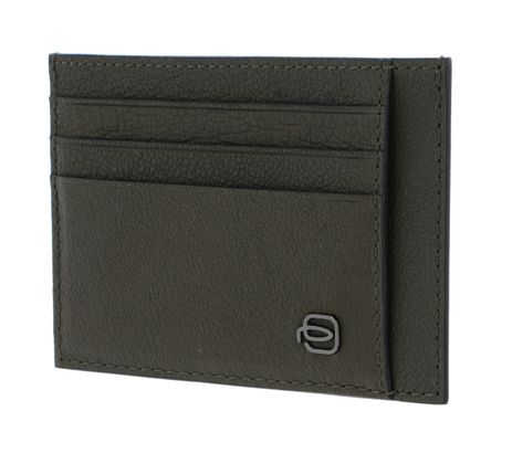 PIQUADRO Black Square Pocket Credit Card Pouch RFID Verde