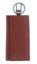 PIQUADRO Black Square Key Holder Cuoio