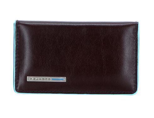 PIQUADRO Blue Square Business Card Holder Mogano