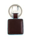 PIQUADRO Blue Square Keychain With Carabiner Mogano PIQUADRO Blue Square Keychain With Carabiner Mogano
