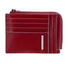 PIQUADRO Blue Square Zipper Coin Pouch RFID Rosso