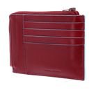 PIQUADRO Blue Square Zipper Coin Pouch RFID Rosso