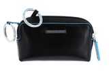 PIQUADRO Blue Square Key Case With Two Rings Nero