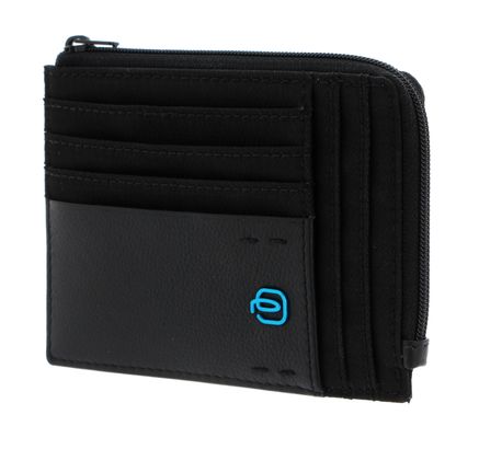 PIQUADRO P16 Zipper Coin Pouch Chevron / Nero