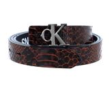 Calvin Klein CKJ Reversible Skinny Mono Belt W80 Snake Chocolate / Logo