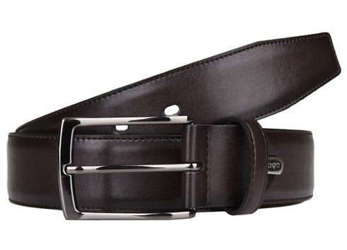 LLOYD Thin Leather Belt W125 Dark Brown - shortenable