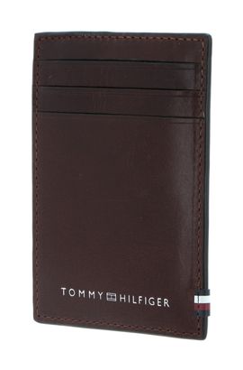 TOMMY HILFIGER Polished Leather CC Holder Chestnut