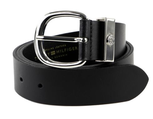 TOMMY HILFIGER Basic Oval Buckle Belt 3.5 W90 Black