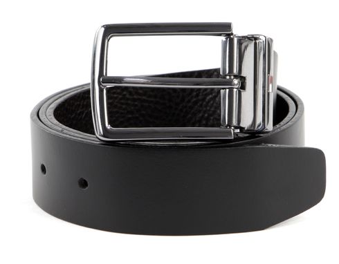 TOMMY HILFIGER Denton Leather Belt Reversible 3.5 W80 Testa Di Moro / Black - kürzbar