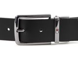 TOMMY HILFIGER Denton Leather Belt Reversible 3.5 W80 Testa Di Moro / Black - shortenable