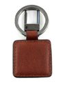 PIQUADRO Black Square Keychain With Carabiner Cuoio Tabacco PIQUADRO Black Square Keychain With Carabiner Cuoio Tabacco