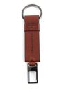 PIQUADRO Black Square Keychain With Carabiner Cuoio Tabacco PIQUADRO Black Square Keychain With Carabiner Cuoio Tabacco