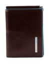 PIQUADRO Blue Square Vertical Men´s Wallet with Clip Mogano