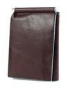 PIQUADRO Blue Square Vertical Men´s Wallet with Clip Mogano