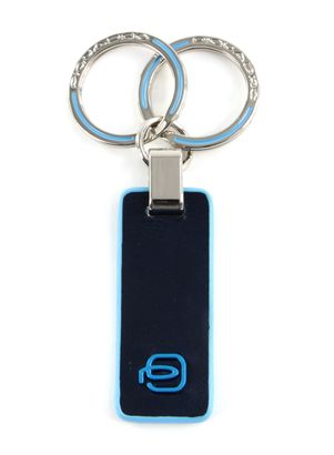 PIQUADRO Blue Square Two-Ring Keychain Blu Notte