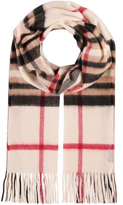 FRAAS Pure Cashmere Scarf with FRAAS Plaid Cream-White