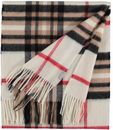 FRAAS Pure Cashmere Scarf with FRAAS Plaid Cream-White FRAAS Pure Cashmere Scarf with FRAAS Plaid Cream-White