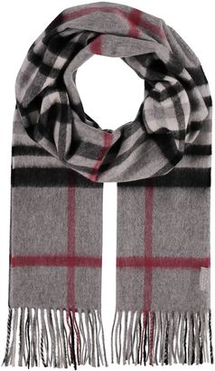 FRAAS Pure Cashmere Scarf with FRAAS Plaid Grey