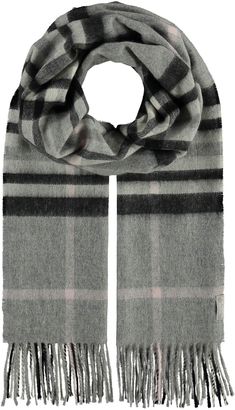 FRAAS Pure Cashmere Scarf with FRAAS Plaid Light Grey