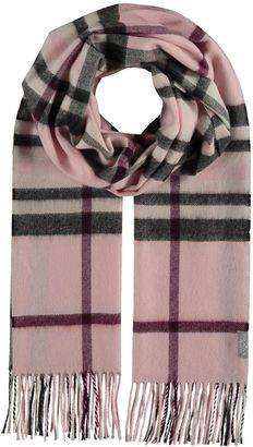 FRAAS Pure Cashmere Scarf with FRAAS Plaid Light Rose