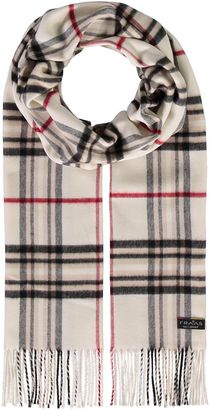 FRAAS Cashmink® Scarf with FRAAS Plaid Cream-White