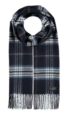 FRAAS Cashmink® Scarf with FRAAS Plaid Blue