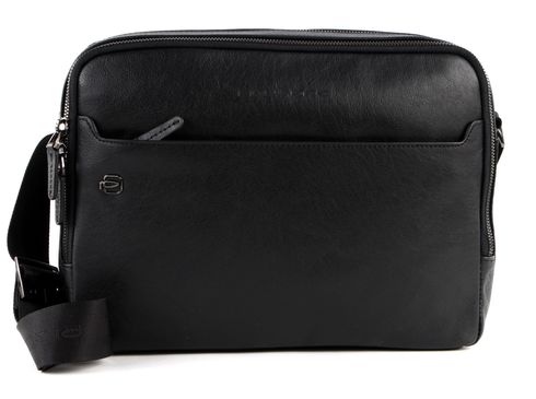 PIQUADRO Black Square Tablet Shoulder Bag Nero