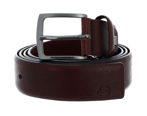 PIQUADRO Black Square Men´s Belt With Prong Buckle W115 Testa di Moro - shortenable