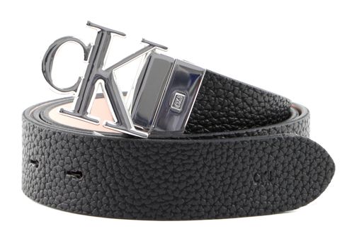 Calvin Klein Reversible Logo Small Leather Belt W95 Black Crystal Pink