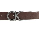 Calvin Klein CK Adjustable Buckle Belt W115 Black / Dark Brown - kürzbar