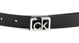 Calvin Klein Small CK Plaque Skinny Belt W75 Black Calvin Klein Small CK Plaque Skinny Belt W75 Black