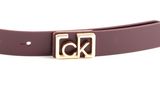 Calvin Klein Small CK Plaque Skinny Belt W90 Wine Calvin Klein Small CK Plaque Skinny Belt W90 Wine