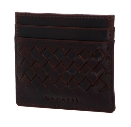 bugatti Woven Cardcase British Tan