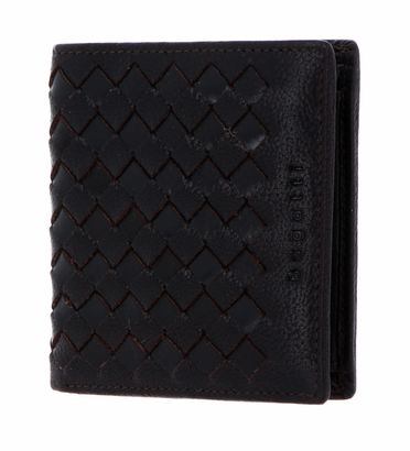 bugatti Woven Small Upright Wallet Darkbrown