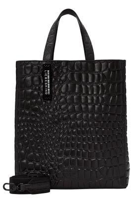 LIEBESKIND BERLIN Croco Paper Bag Tote M Black