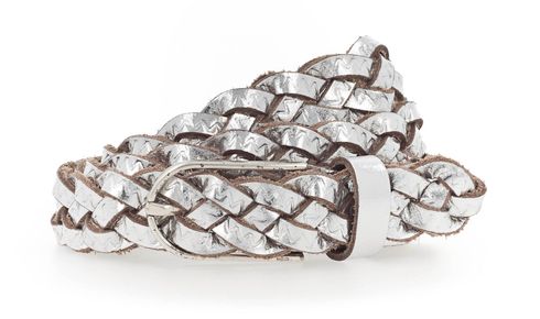 Vanzetti Braided Women's Belt W95 Silver Metallic