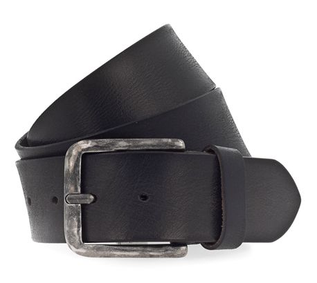 TOM TAILOR Leather Belt W80 Black - shortenable
