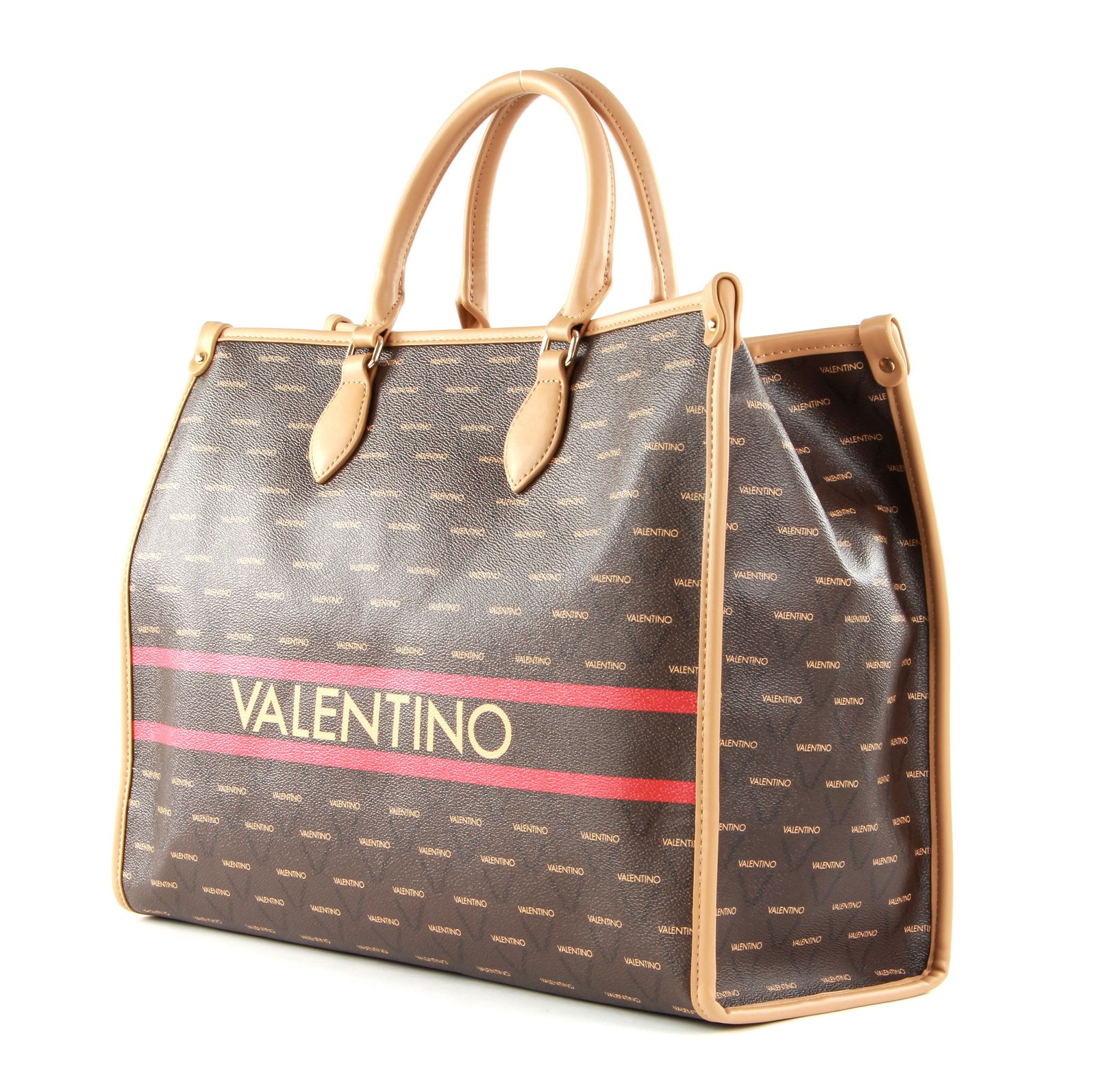 valentino by mario valentino babila logo tote in brown multi