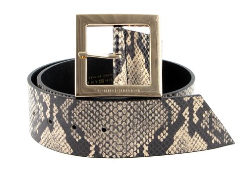 TOMMY HILFIGER TH Square High Waist Belt W80 Neutral Snake