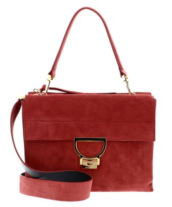 COCCINELLE Arlettis Suede Medium Handbag Foliage Red