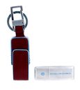 PIQUADRO Blue Square Keychain with 16 GB USB-Stick Rosso