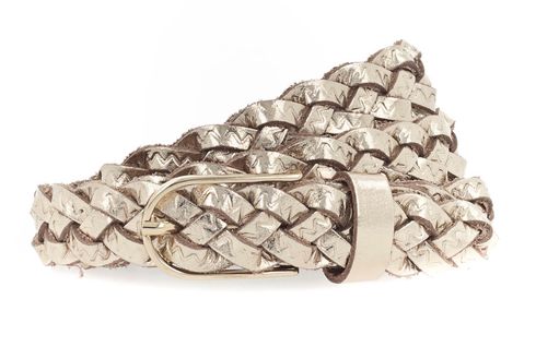 Vanzetti Braided Women's Belt W90 Gold Metallic