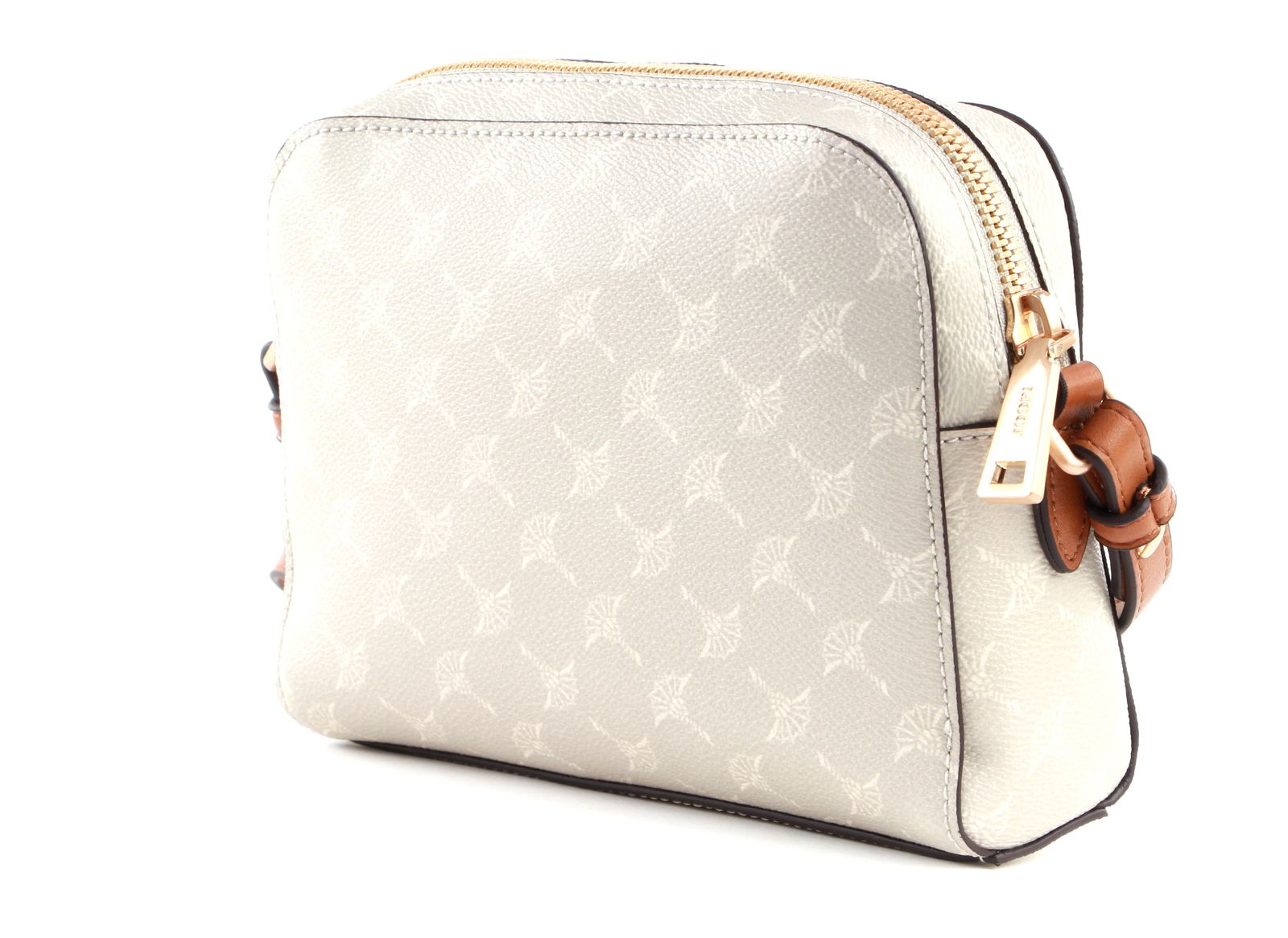 white and tan checkered purse