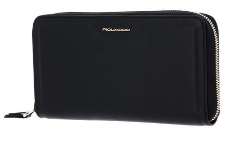 PIQUADRO Gea Zip Around Women's Wallet RFID Nero