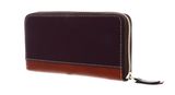 PIQUADRO Dafne Zip Around Wallet RFID Melanzana / Cuoio