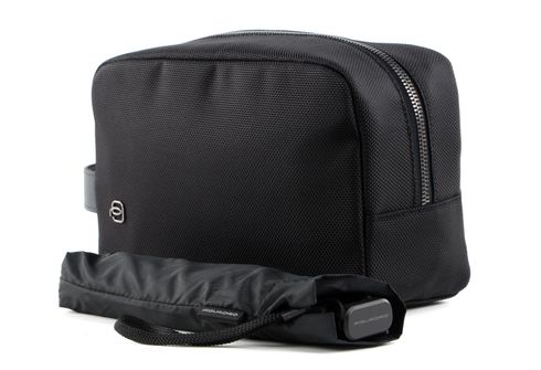 PIQUADRO Black Square Cable Case and Umbrella Blu Oceano