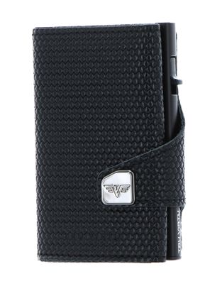 TRU VIRTU Coin Pocket Diagonal Carbon Black Buy bags purses