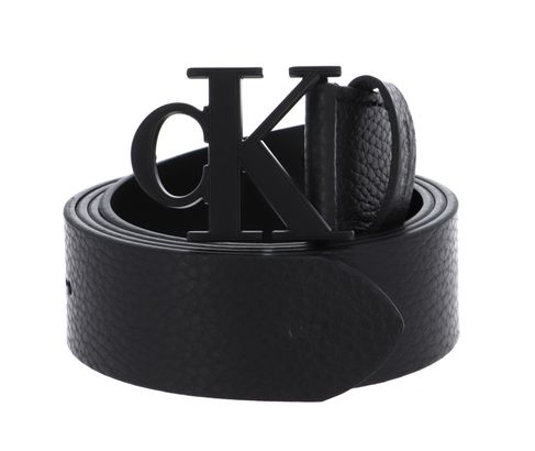 Calvin Klein Logo Text Leather Belt W85 Black