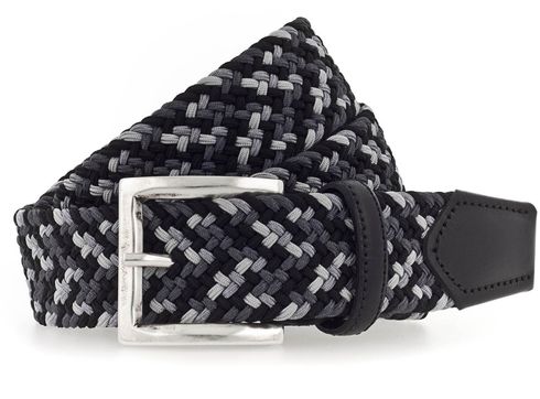 b.belt Luca Stretch Belt W95 Black - Light Grey