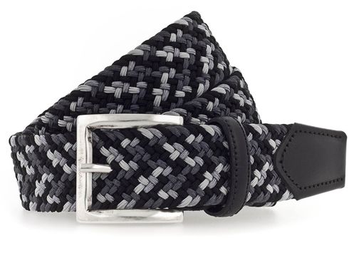 b.belt Luca Stretch Belt W100 Black - Light Grey